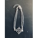 Bracelet croix occitane 2 chaînettes en argent