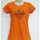 T-shirt Femme Croix occitane dentelle orange