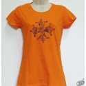 T-shirt Femme Croix occitane dentelle orange
