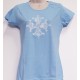 T-shirt Femme Croix occitane dentelle bleu pâle