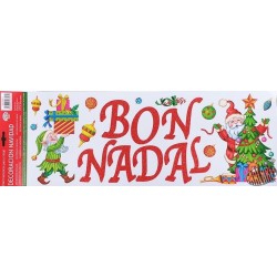 Déco vitres Père Noël et lutin  Bon Nadal (Joyeux Noël en occitan)