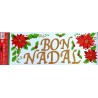 Déco vitres Poinsetias et houx Bon Nadal ( Joyeux Noël en occitan)