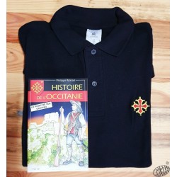 Lot polo brodé croix occitane + Histoire de l'Occitanie