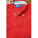 Chemise rouge manches courtes col croix occitanes