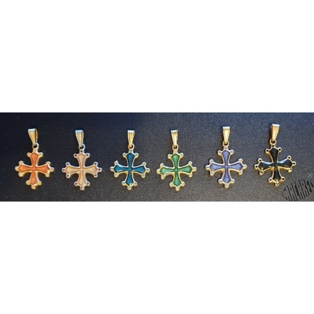 Pendentif croix occitane émaillée