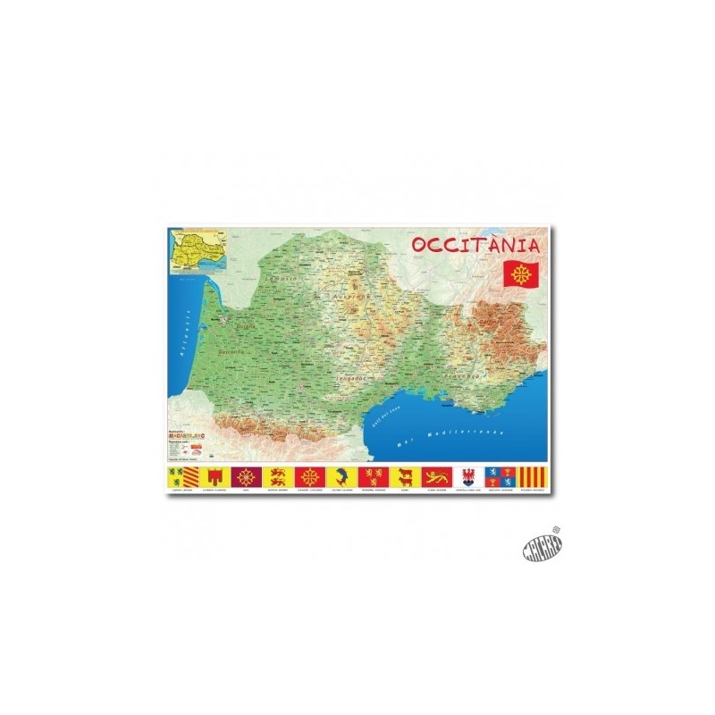 Lot 10 cartes Occitanie 70x100