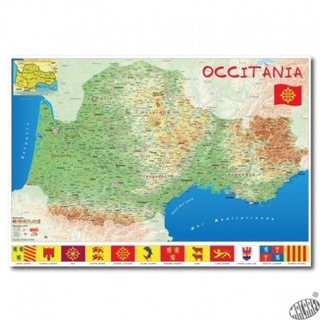 Lot 10 cartes Occitanie 70x100