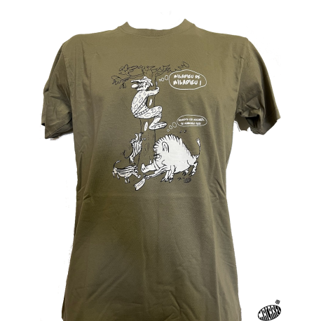 T-shirt humour Occitan Miladieu chasse