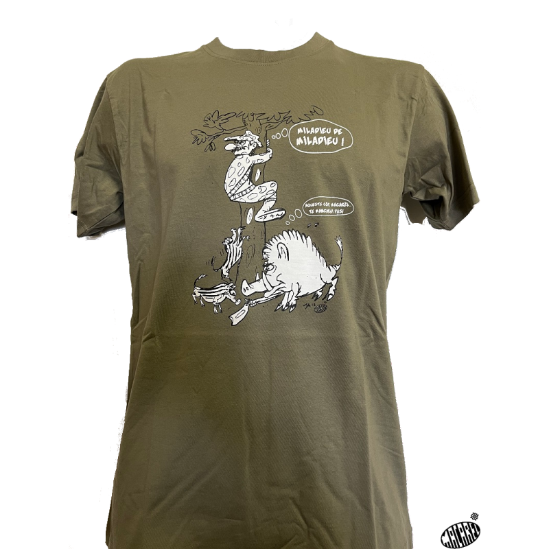 T-shirt homme Humour occitan chasse Miladieu