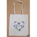 Sac coton ( ou tote-bag ) Coeur violettes Toulouse