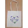 Sac coton ( ou tote-bag ) Coeur violettes Toulouse