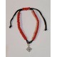 Bracelet réglable macramé croix occitane argent