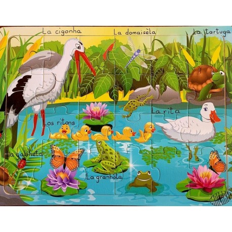 Puzzle bois 24 pièces La mare