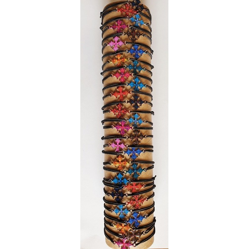 Lot 24 bracelets croix occitane émaillée