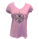 T-shirt Femme Croix occitane dentelle rose