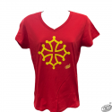 T-shirt Femme rouge croix occitane classique