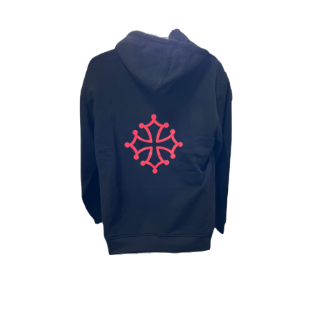 Sweat capuche gris foncé Lo faraï deman sweat-shirt humoristique occitan