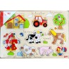 Puzzle bois à encastrement 9 pcs La ferme à l'épouvantail