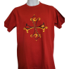 T-shirt croix occitane stylisée Tribal rouge