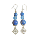 Boucles d'oreilles bleu granité et croix occitane