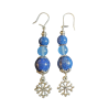 Boucles d'oreilles bleu granité et croix occitane
