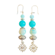 Boucles d'oreilles croix occitane nuage turquoise