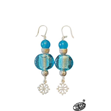 Boucles d'oreilles occitanes Ciel d'azur