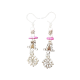 Boucles d'oreilles croix occitane sur variation de rose