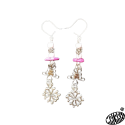 Boucles d'oreilles croix occitane sur variation de rose