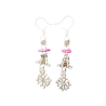 Boucles d'oreilles croix occitane sur variation de rose