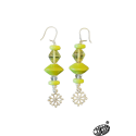 Boucles d'oreilles Pomme verte avec croix occitane