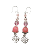 Boucles d'oreilles Rose princesse et croix occitane