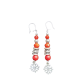 boucles d'oreilles rouges en perles pierre et verre avec croix occitane