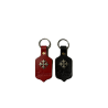 Porte-clés blason cuir et croix occitane métal Toulouse
