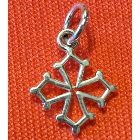 Pendentif croix occitane argent massif 1cm