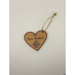 decoration de Noël coeur bon nadal bois