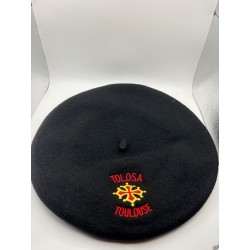 Béret Toulouse et croix occitane