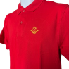 Polo coton brodé rouge avec croix occitane