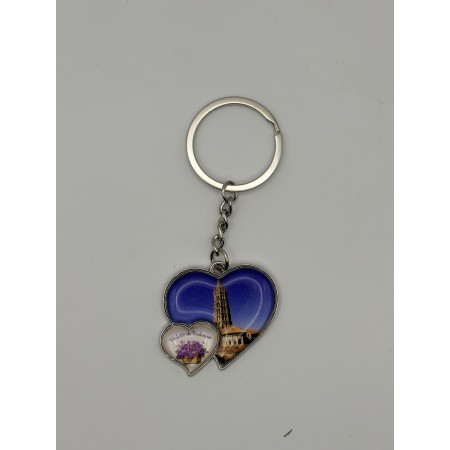Porte-clés COEUR ST SERNIN VIOLETTE