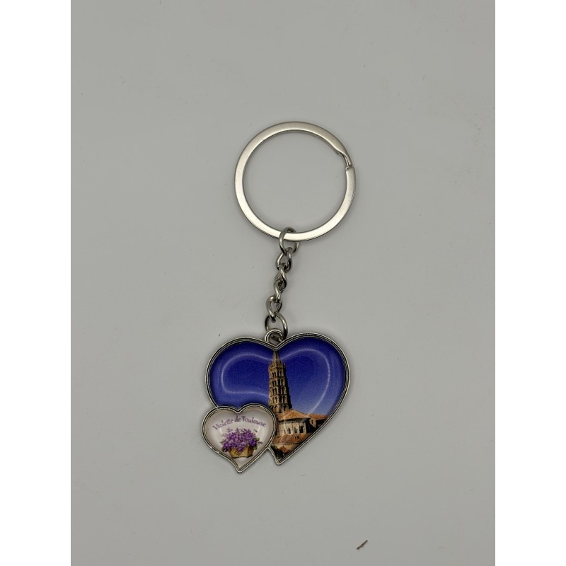 Porte-clés COEUR ST SERNIN VIOLETTE