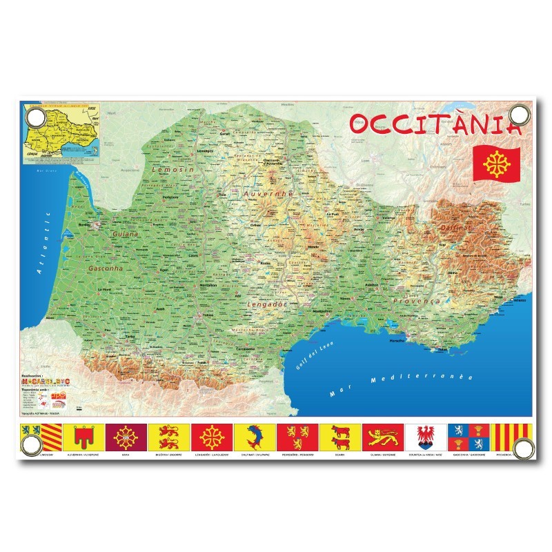 Carte Occitanie PVC 70X100 CMS