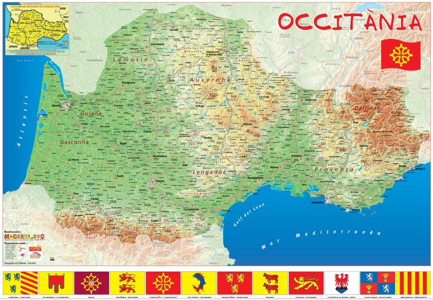 Carte Occitanie - Langue d'Oc