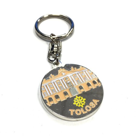 Porte-clefs métal rond Toulouse Capitole